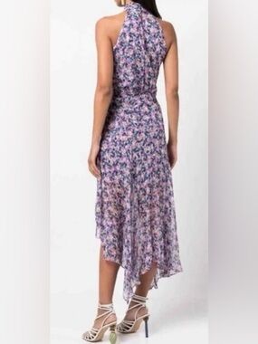 Veronica Beard Floral Midi Dress - Purple and Pink